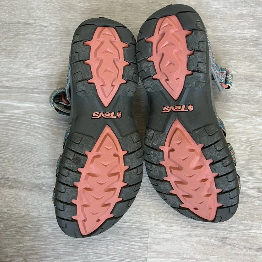 Teva Tierra Gray Sandals with Multicolor Woven Adjustable Straps Women 8 EU 39 - Picture 4 of 6